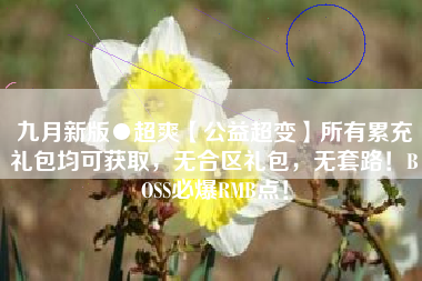 九月新版●超爽【公益超变】所有累充礼包均可获取，无合区礼包，无套路！BOSS必爆RMB点！