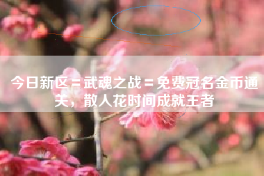 今日新区〓武魂之战〓免费冠名金币通关，散人花时间成就王者